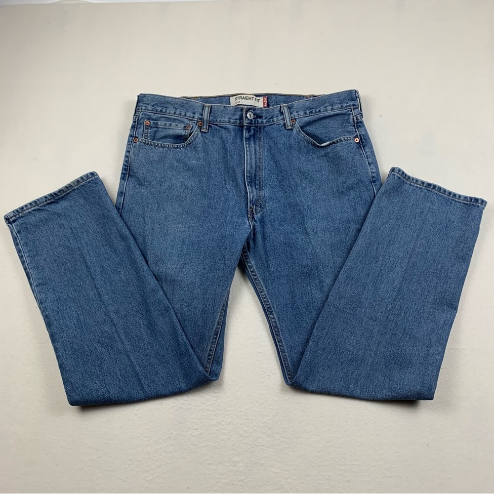 Levi's Jeans Mens 38x30 505 Straight Fit High Rise Medium Wash Cotton Denim Blue